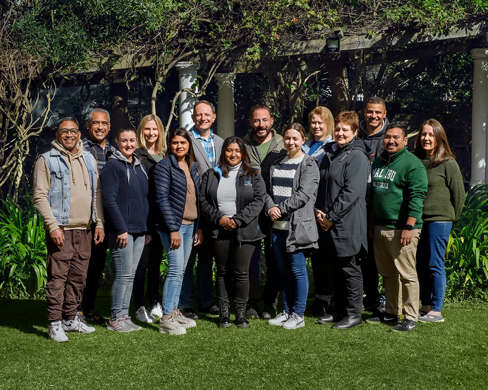 Our team outside the clinic in South Africa.