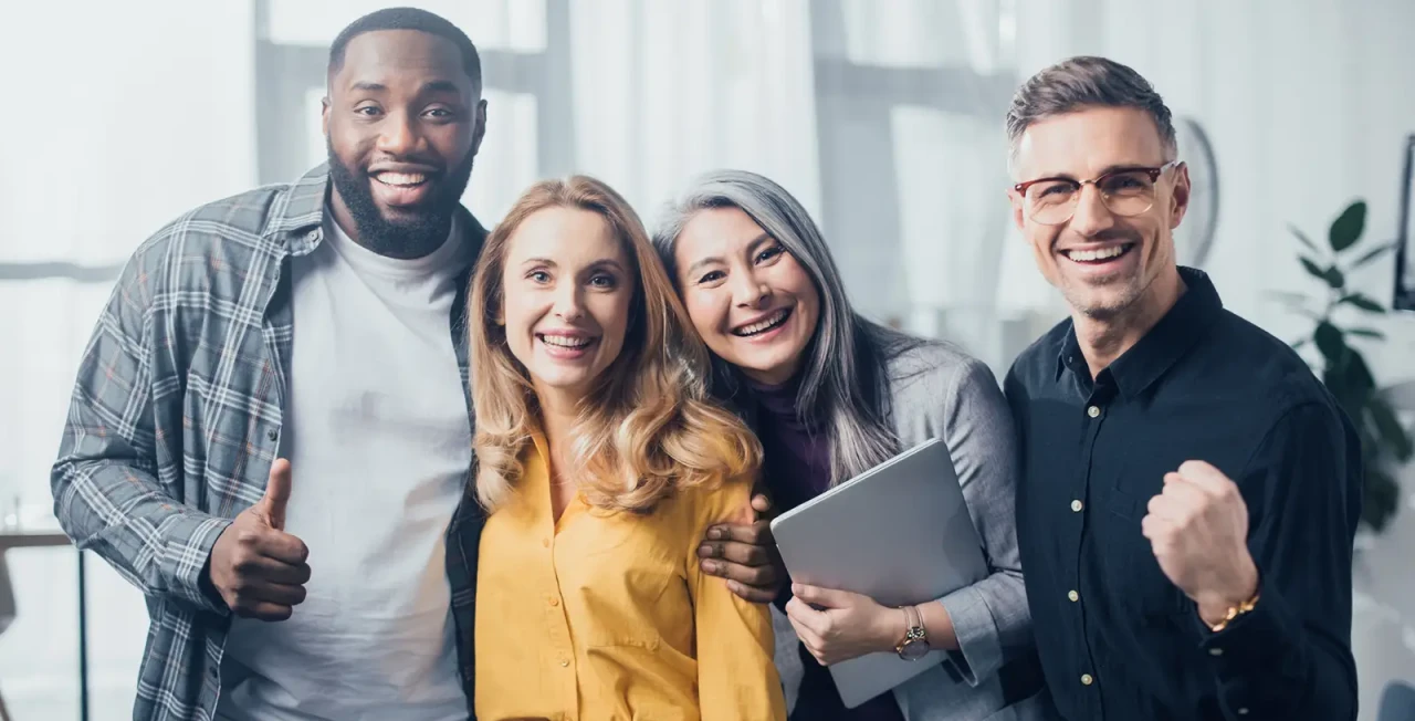 Four-people-smiling