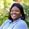 Portrait of Portia Tyulu, social worker at rehab clinic in South Africa.